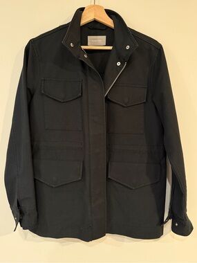 Everlane Black Military Field Jacket with Front Flap Pockets - Women’s Small